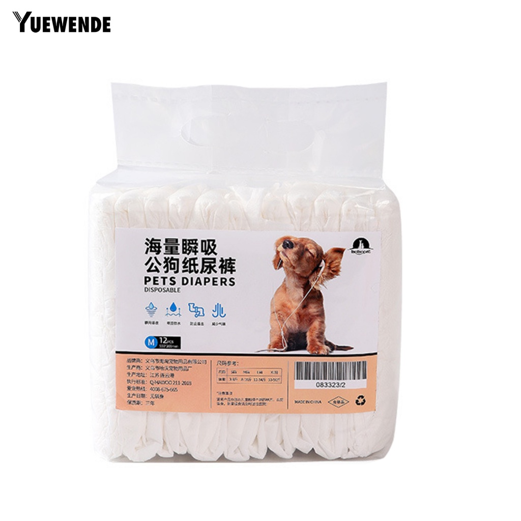 Set 12 Tã Quần Sinh Lý Cỡ Nhỏ / Vừa / Lớn Chống Rò Rỉ Thiết Kế Tiện Lợi Cho Cún Cưng