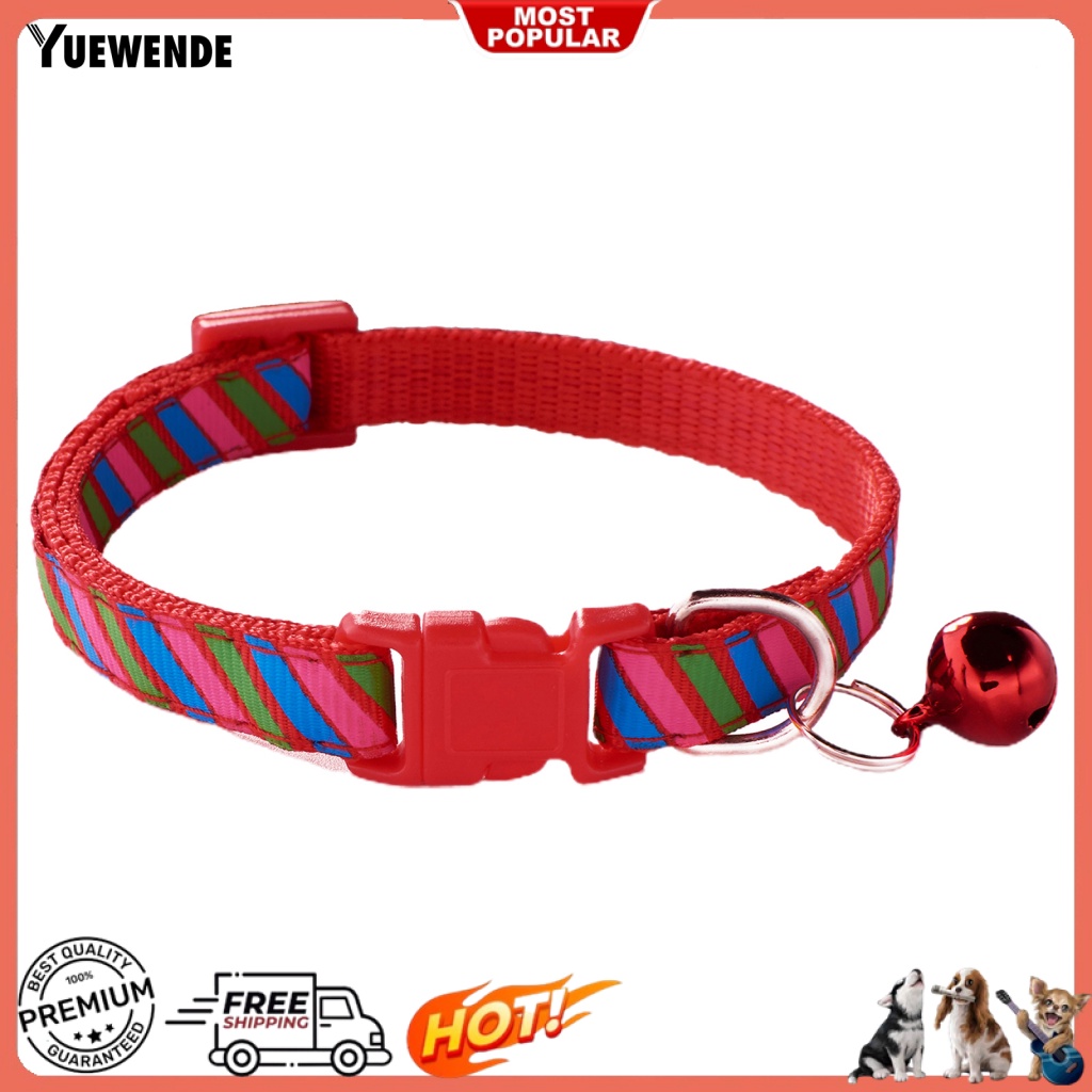Vòng Cổ Tròn Họa Tiết Sọc Có Thể Điều Chỉnh Cho Thú Cưng
