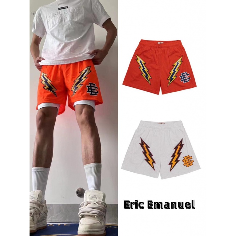 Eric Emanuel Quần Short Thể Thao Dáng Rộng Dài Đến Đầu Gối Nhanh Khô Phong Cách Đường Phố Mỹ Mới