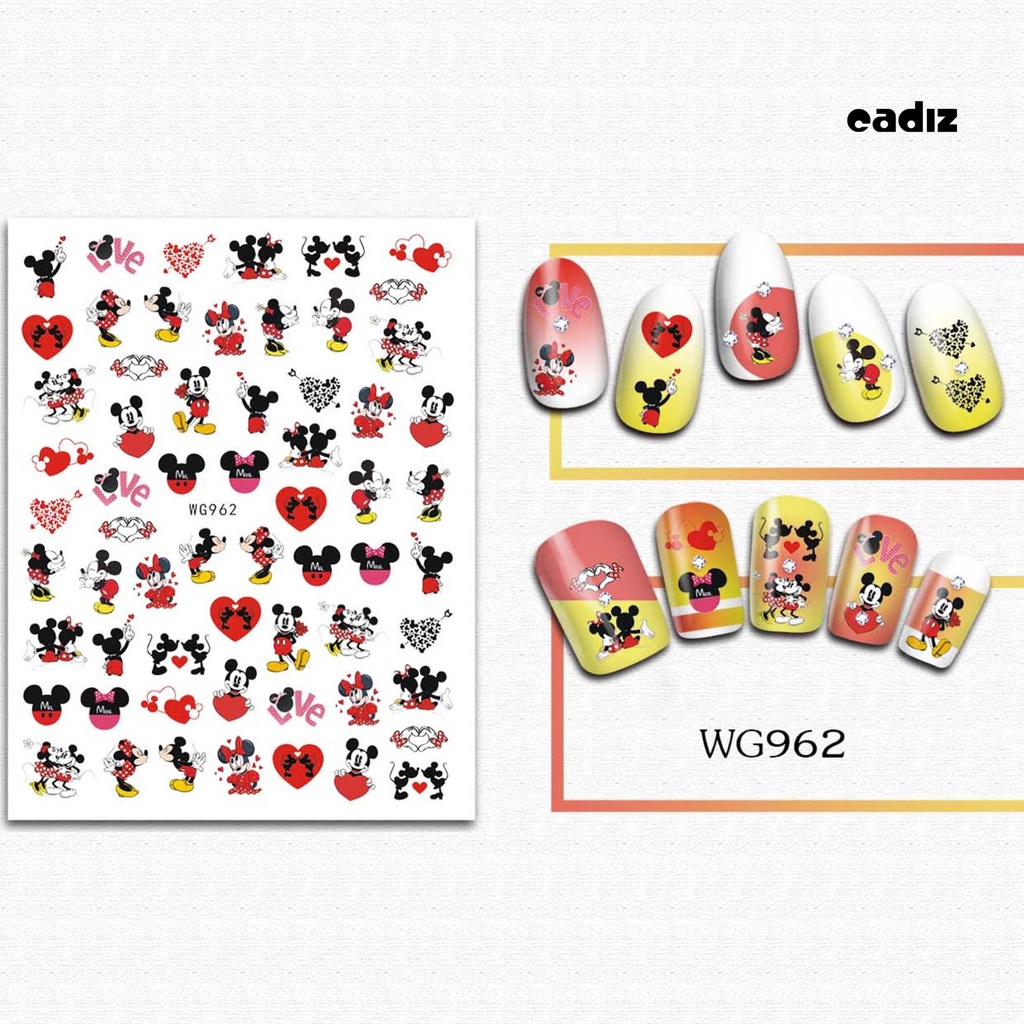 Miếng Dán Trang Trí Móng Tay Tự Dính Họa Tiết Chuột Hoạt Hình Dễ Thương Dùng Một Lần DIY