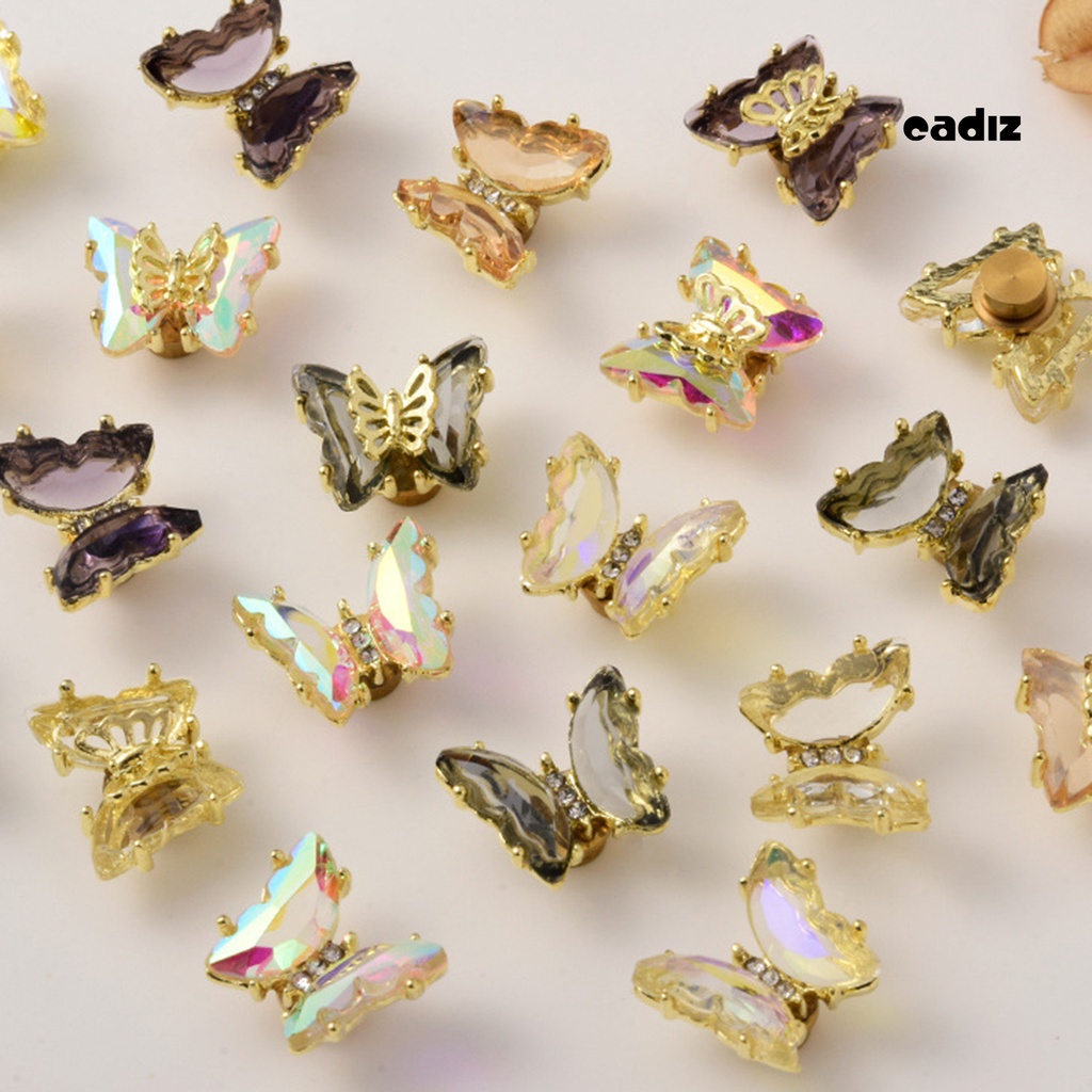 Phụ Kiện Trang Trí Móng Tay Nghệ Thuật Hình Bướm Xoay Được Lấp Lánh Xinh Xắn