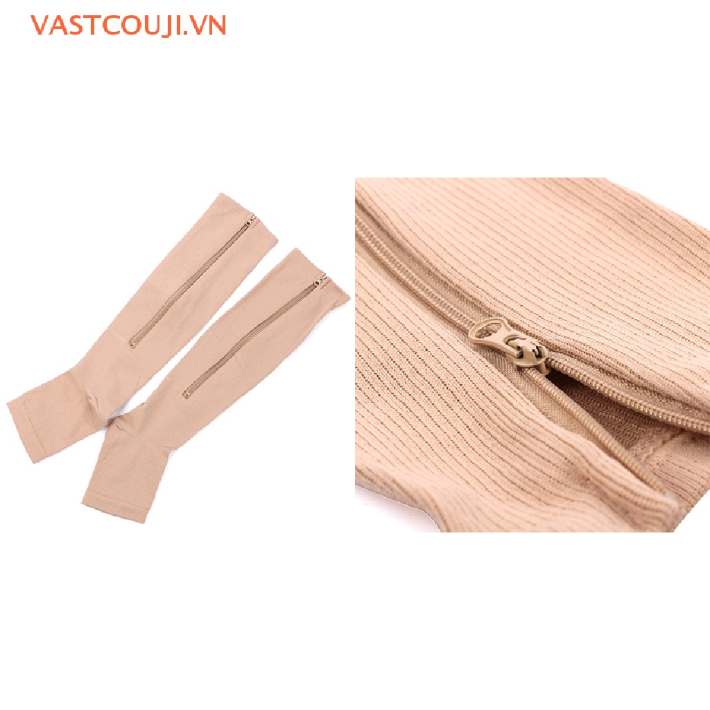 1 Đôi Tất Hở Ngón Có Khóa Kéo Giảm Đau Tiện Dụng