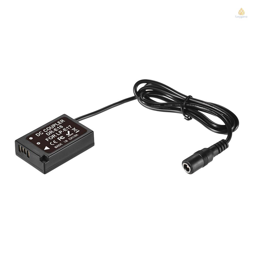 Đầu Nối Pin Andoer DR-E18 LP-E17 Cho 200D / 800D / 760D / 750D / 77D / M6 / M5 / Rebel T7i T6s T6i 800D Kiss X8i / SL3 / M5 / Rebel T7i T6s T6i / X10D / X10