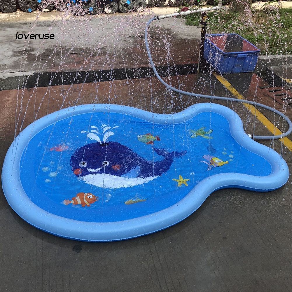 Thảm Bơm Hơi Hình Cá Voi Hoạt Hình Vui Nhộn Cho Bé Chơi Ngoài Trời