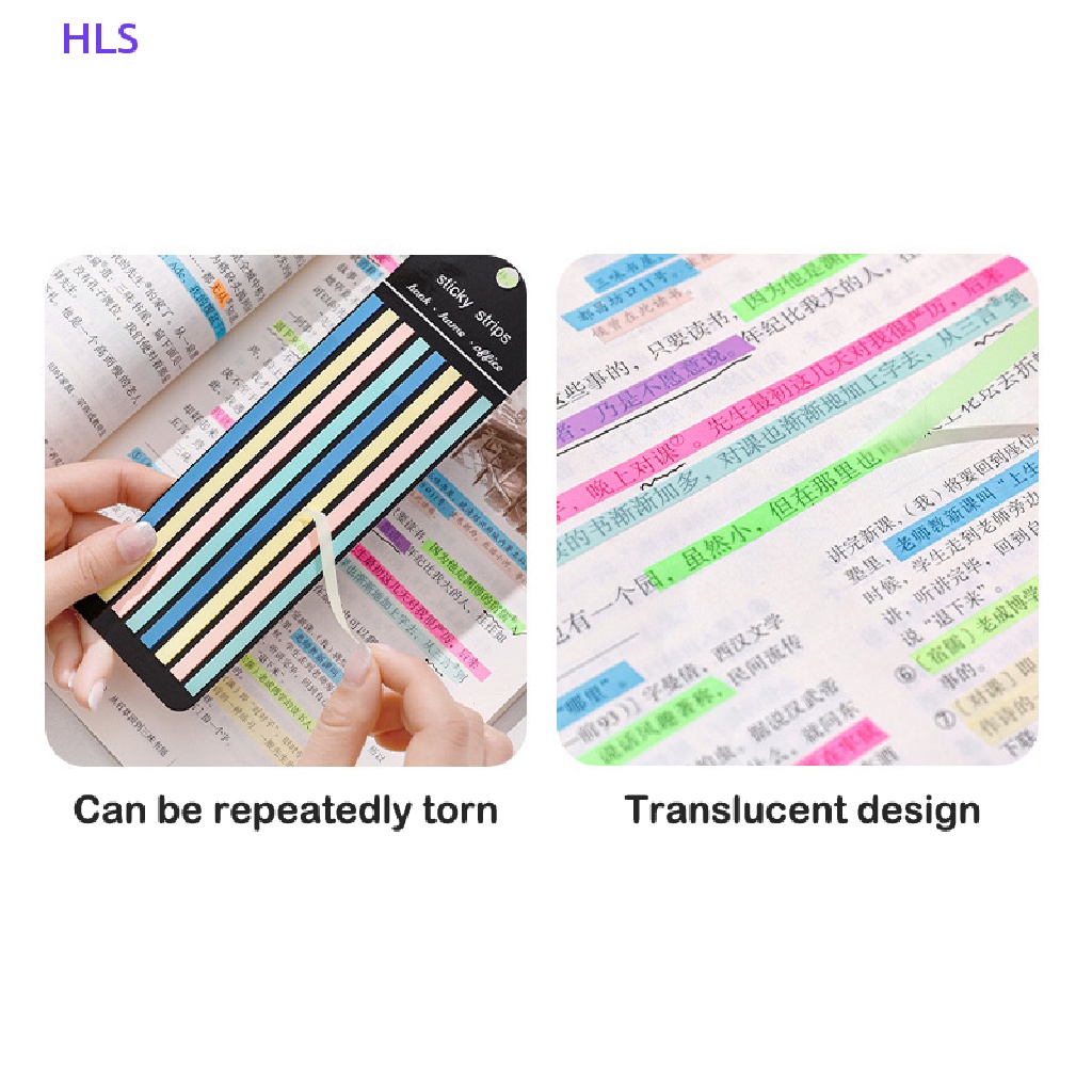 Set 160 Miếng Dán Ghi Chú Màu Dạ Quang Trong Suốt