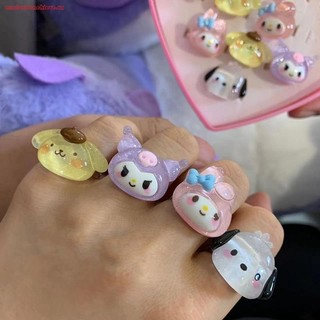Nhẫn Hình Trái Tim Sanrio Kuromi Dễ Thương Cho Cặp Đôi
