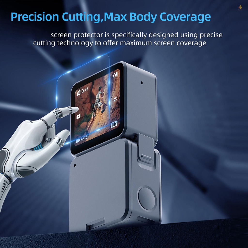 TELESIN Kính Cường Lực Bảo Vệ Màn Hình Máy Ảnh Tel Resin OA-FLM-001 + 2 Phim Bảo Vệ Ống Kính 2 * 2 * Phim Bảo Vệ Thay Thế Cho DJI Action 2