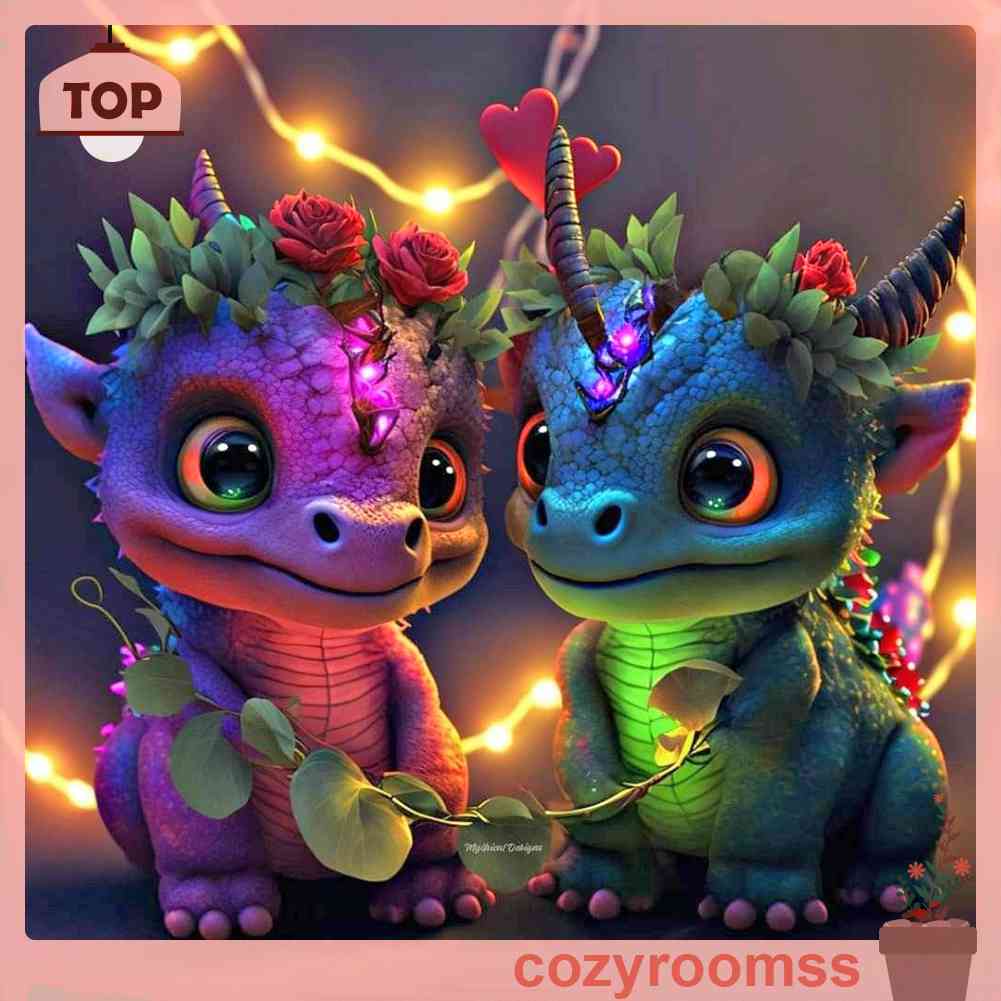 Tranh Đính Đá Kim Cương Toàn Bộ 5D DIY Hình Vẽ Khủng Long