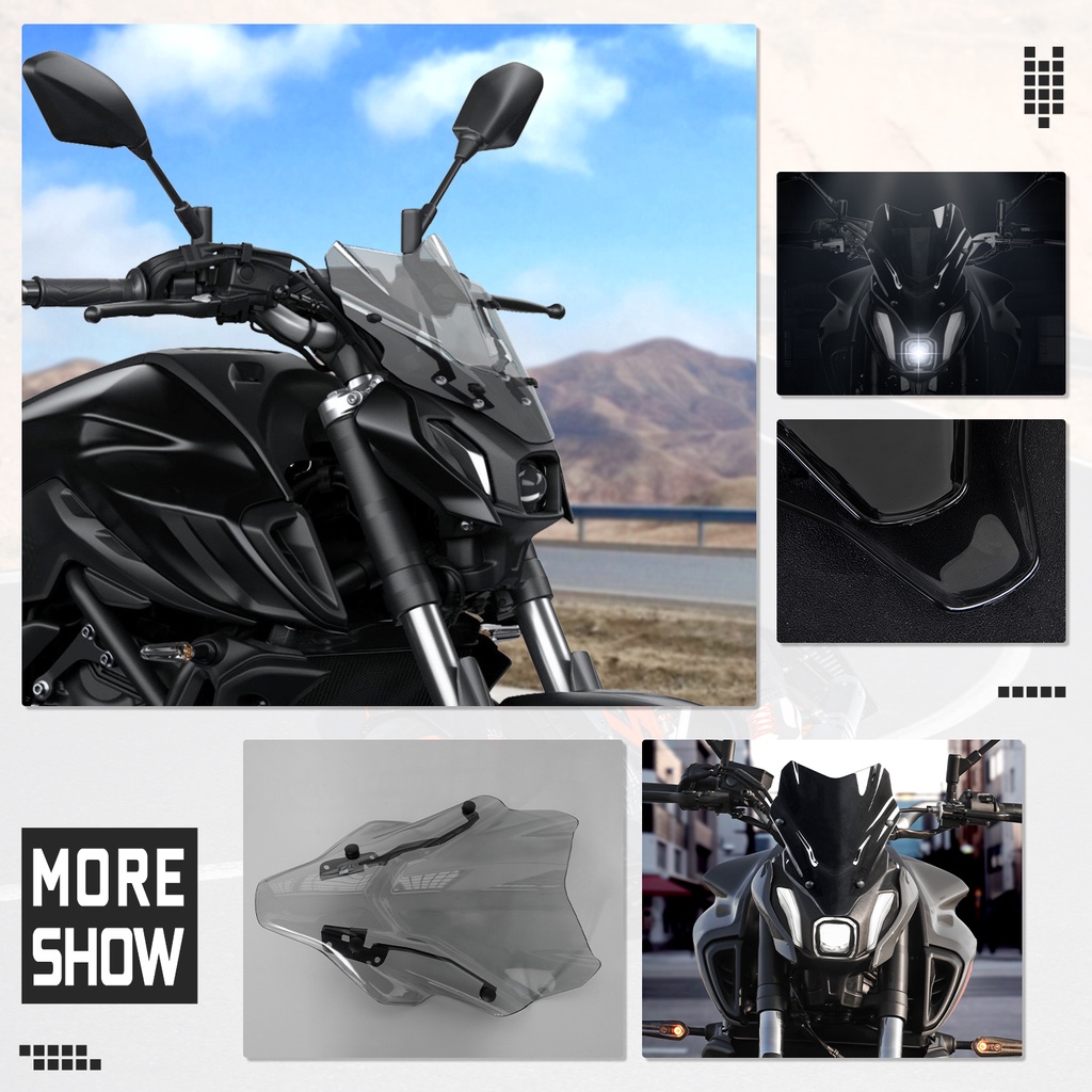 Kính Chắn Gió Đôi Chuyên Dụng Cho Xe Mô Tô Yamaha FZ-07 MT-07 MT07 FZ07 MT 07 2021 2022