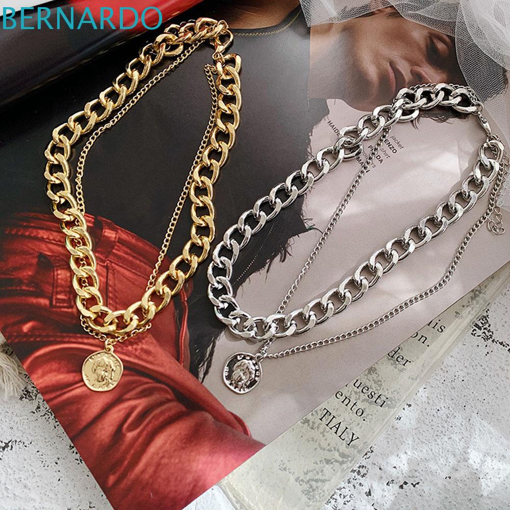 Dây Chuyền Choker Hai Lớp Dày Mặt Đồng Xu Thời Trang Dành Cho Nữ