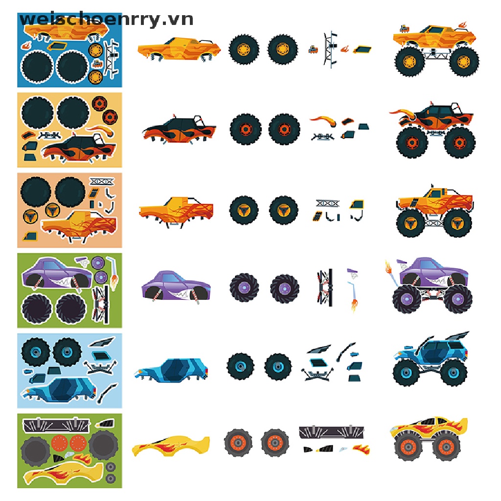 Set 12 / 24 Tấm Sticker Dán Trang Trí Xe Tải / Tiệc Tùng / Lễ Hội DIY