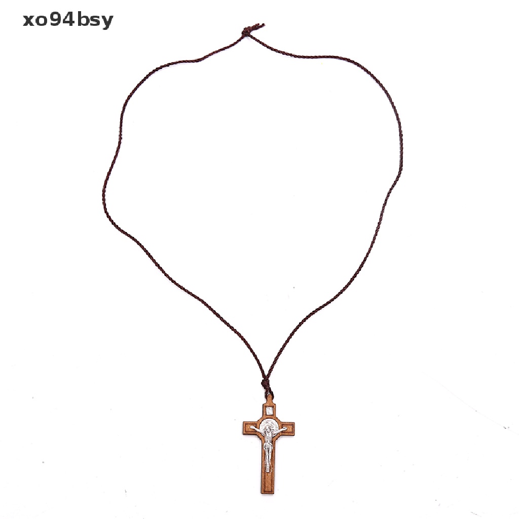 Vòng cổ Mặt Gỗ Hình Thánh Giá Phong Cách Retro xo94bsy