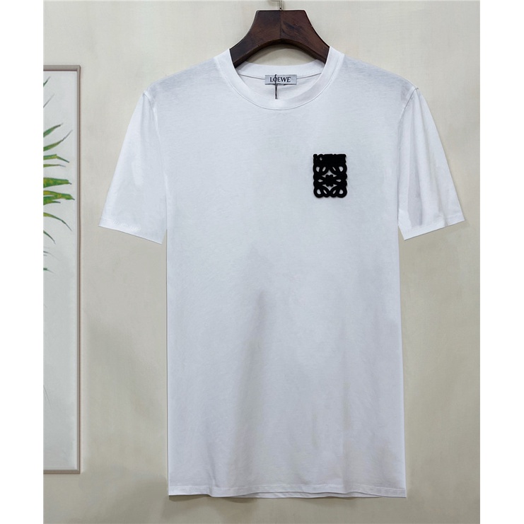 Áo Thun cotton Ngắn Tay Thêu logo monogram Mới L0EWE Dành Cho Nam Size S-4XL