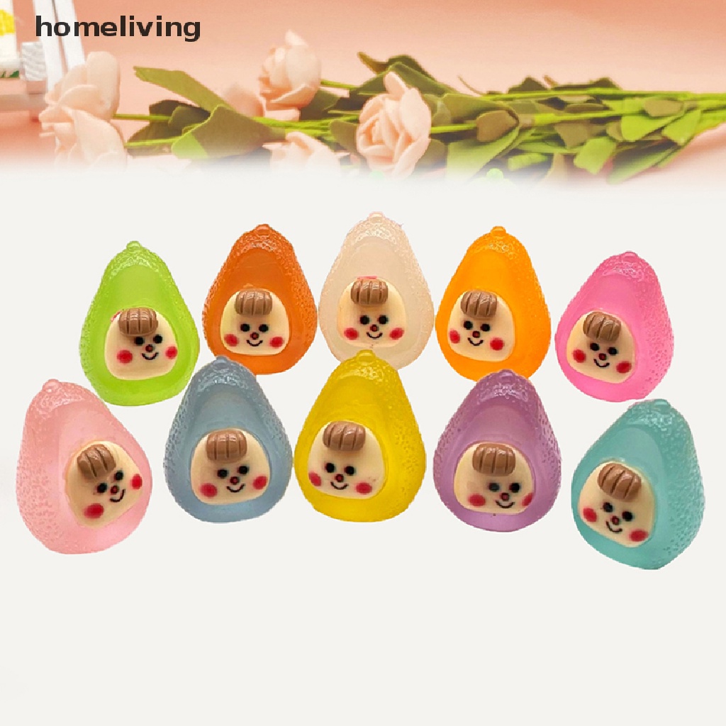 Bộ 2 Quả Bơ Mini Dạ Quang Dùng Trang Trí Tiểu Cảnh / Nhà Búp Bê