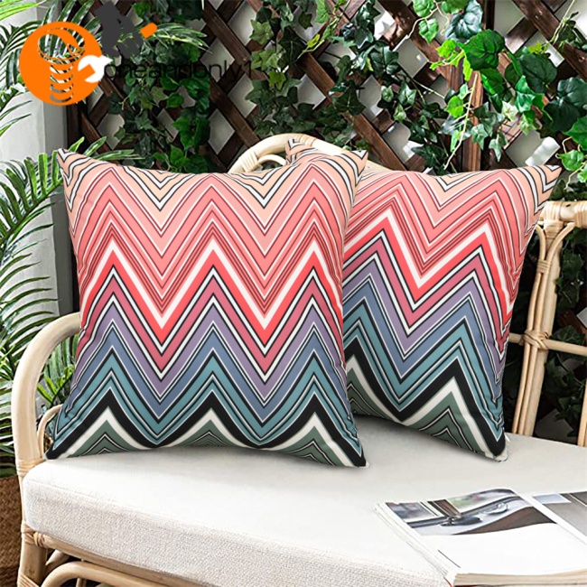 Bộ 2 Vỏ Gối Họa Tiết Kẻ Sọc Nhiều Màu Phong Cách Bohemian Độc Đáo Trang Trí Nhà Cửa
