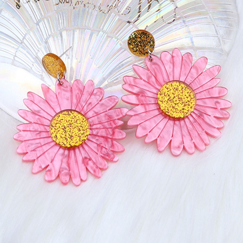 Ygt Bông Tai Acrylic Hình Hoa Cúc Ngọt Ngào Thời Trang Cho Nữ