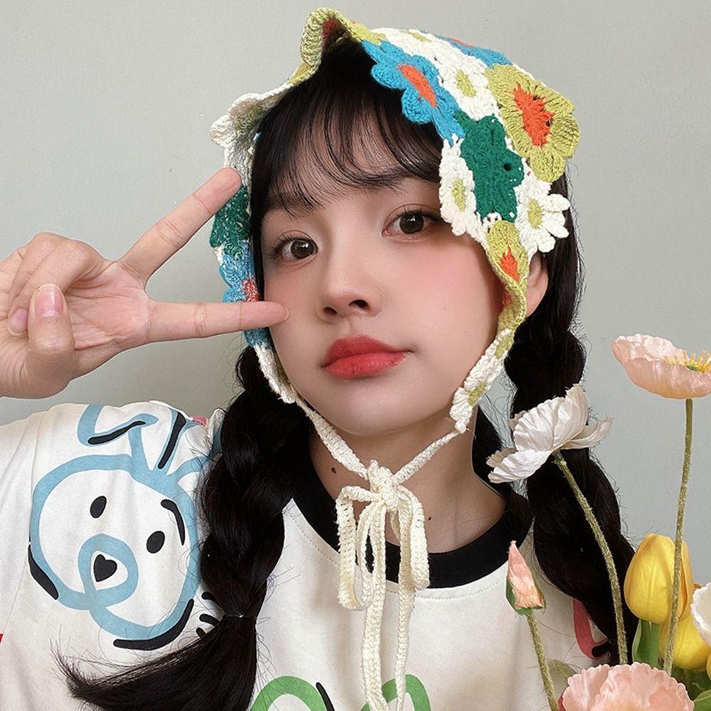 ANEMONE Băng Đô Đan Len Phong Cách Bohemian Thời Trang Cho Nữ