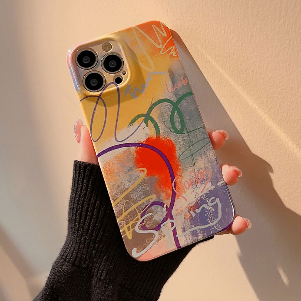 Ốp Điện Thoại TPU Cứng Họa Tiết Graffiti Cho IPhone 14 13 12 11 Pro Max X XR 8 7 Plus