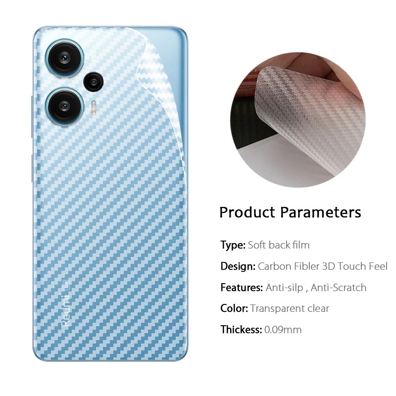 Phim Dán Lưng Họa Tiết Sợi Carbon Chống Trầy Cho Redmi Note 12 Turbo Note12 5G 2023 Xiaomi
