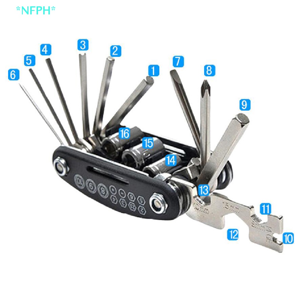 Bộ Dụng Cụ Sửa Chữa Xe Đạp Mini 16 Trong 1 Đa Năng Mới