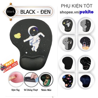 Miếng lót chuột có đệm tay mouse pad black silicon 3d