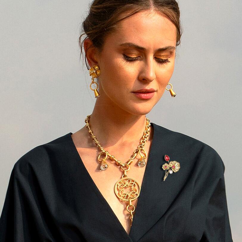 Ghim Cài Áo Hình Lá Sen Phong Cách Retro Thời Trang Cao Cấp Cho Nữ