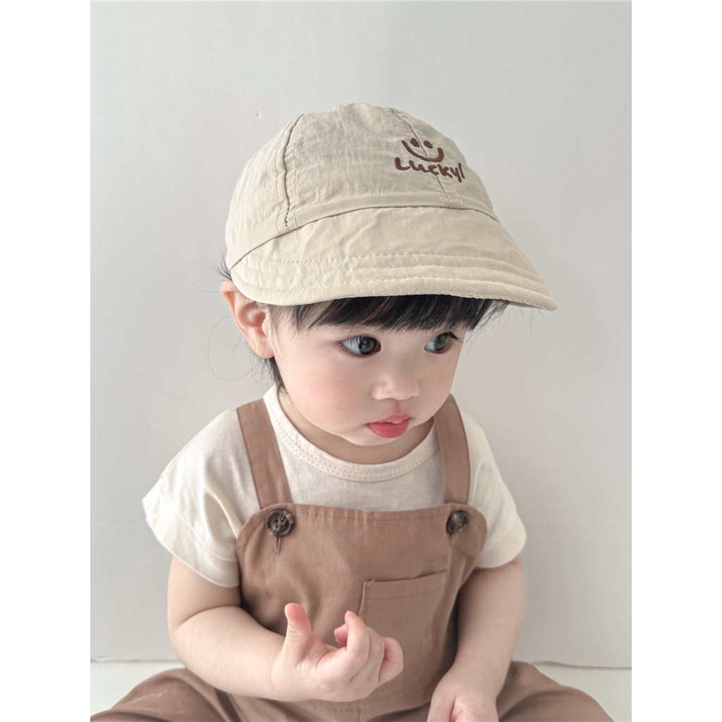 Mũ Lưỡi Trai Vành Mềm Mại Nhanh Khô Thêu Chữ Thời Trang Mùa Hè Dành Cho Trẻ Nhỏ 0-2 Tuổi