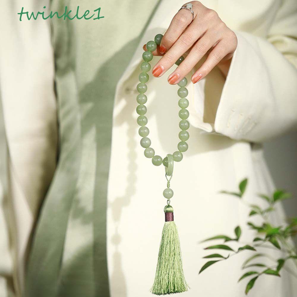 Vòng Tay Dây Co Giãn Xâu Hạt Ngọc Lục Bảo Phong Cách Cổ Điển