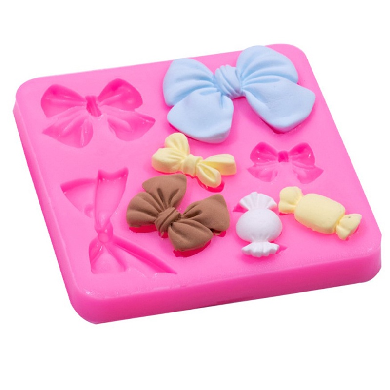 Khuôn Silicone Làm Bánh Cupcake / Chocolate Hình Nơ Xinh Xắn
