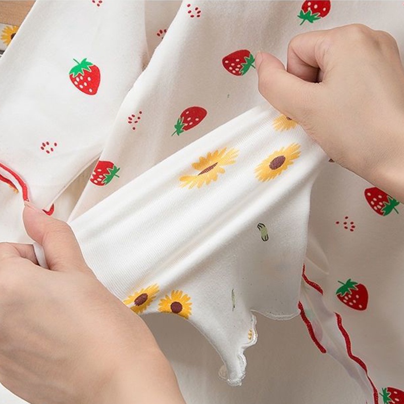 Bộ Đồ Ngủ Tay Ngắn Mềm Mại Thoải Mái Phong Cách Hàn Quốc Thời Trang Mùa Hè Cho Bé Gái 0-6 Tuổi
