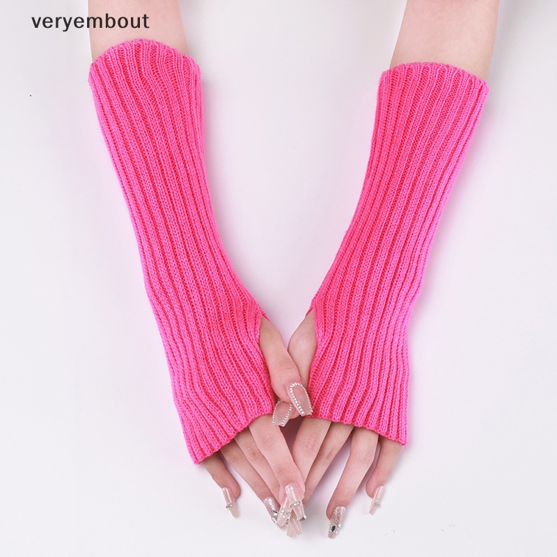 Ut Mới Găng Tay Dệt Kim Hở Ngón Giữ Ấm Cánh Tay Mắt Cá Chân Phong Cách Anime Harajuku Đáng Yêu Cho Nữ n