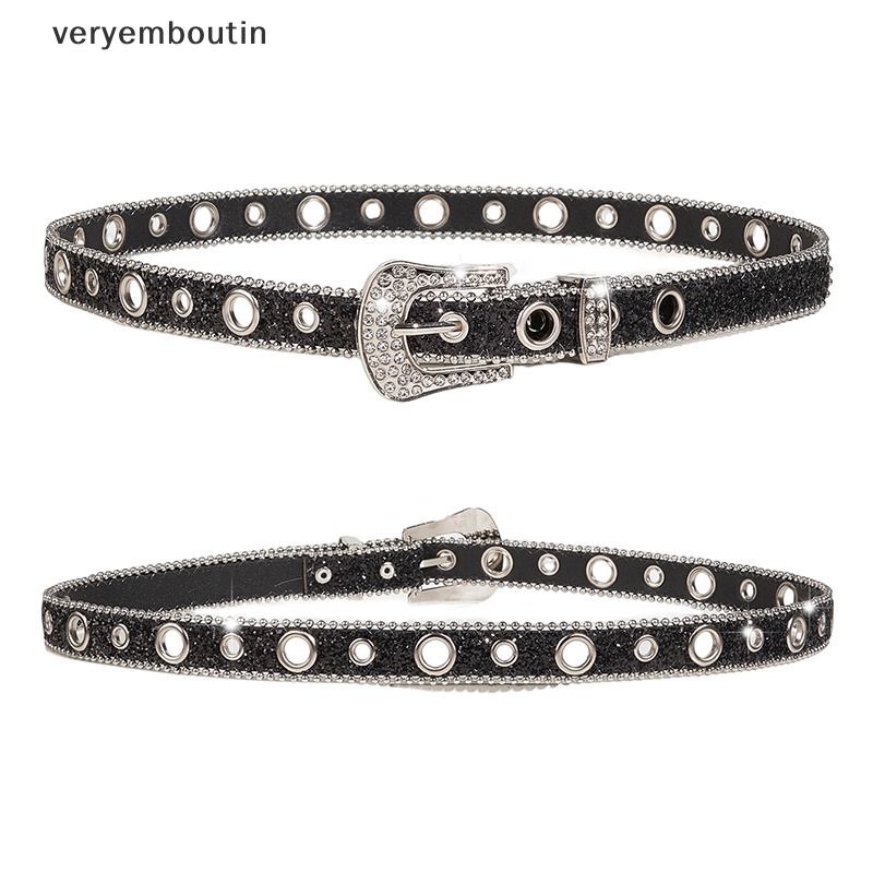 Thắt Lưng Da PU Đính Đá Phong Cách Cao Bồi Phương Tây Y2K Dành Cho Nam Nữ