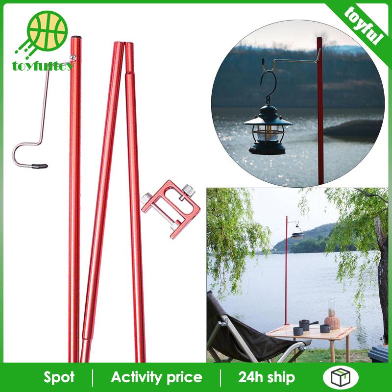 Giá Đỡ Đèn Cắm Trại Gấp Gọn Kèm Móc Màu Đỏ Tiện Dụng