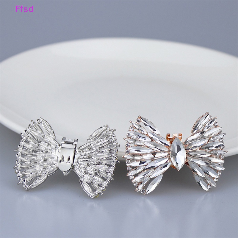 {Ffsd} Phụ Kiện Kẹp Giày Đính Đá Sáng Bóng Hình Nơ Dành Cho Nữ * Giảm Giá Hot