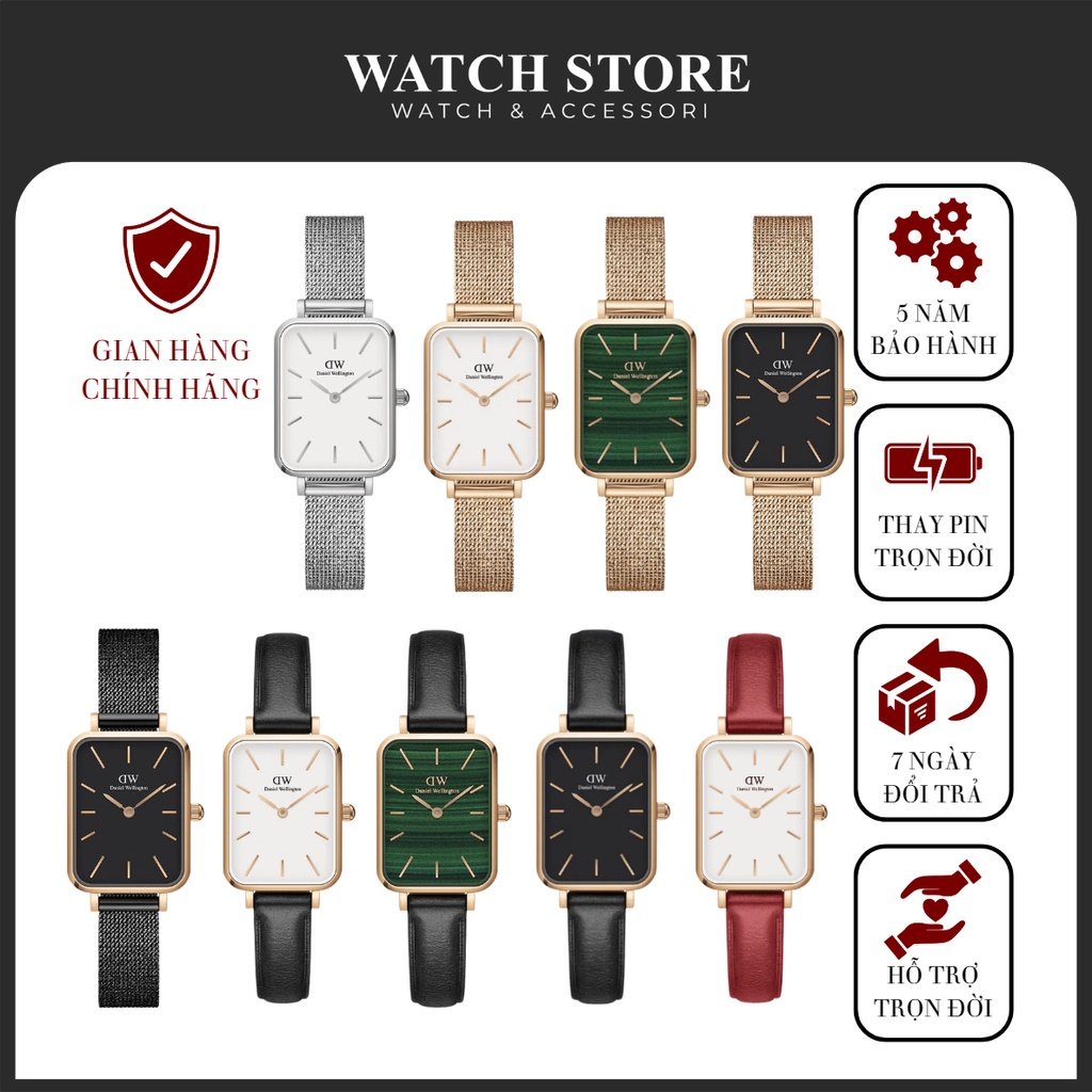 Đồng Hồ Nữ Daniel Welington Nữ QUADR.O PRESSED Dây Mesh 20x26mm - Watch Store Vietnam .