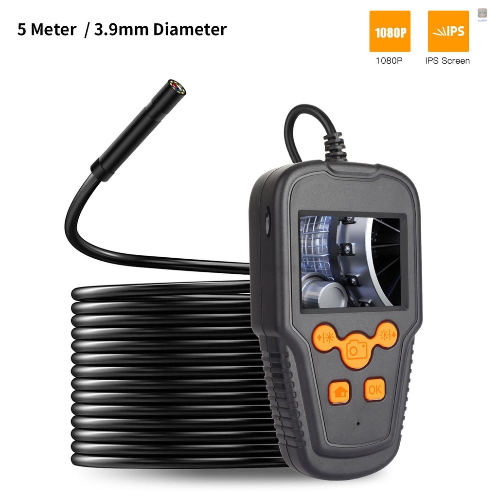 Camera Nội Soi 2.4 Inches Màn Hình LCD 1080P Lens 3.9mm IP68 Cầm Tay Có 8 Đèn Led