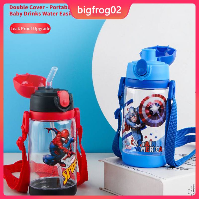 Lật Đật Thể Thao Bằng Nhựa Tritan Có 2 Nắp (Rơm + Nắp Vòi) Không BPA 520ml Dành Cho Bé Trai Và Bé Gái