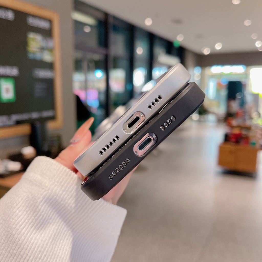 Ốp Điện Thoại Mặt Kính Viền TPU Dẻo Họa Tiết Chú Thỏ Dễ Thương Cho iPhone 11 12 13 14 PRO MAX XR XS 7 8 Plus