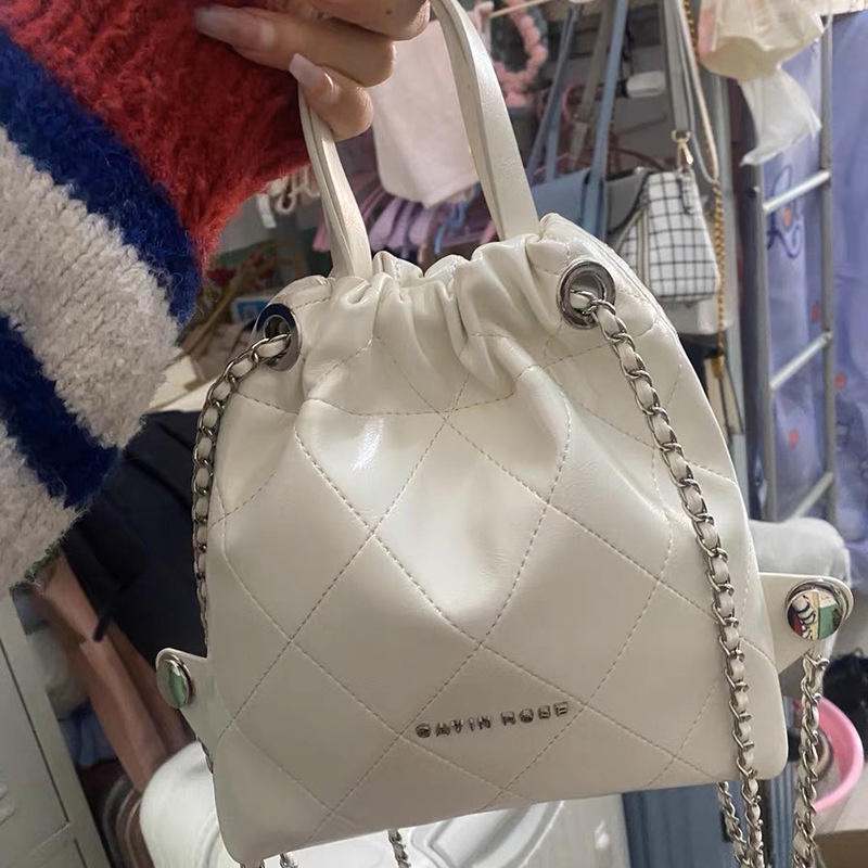 Ielgy Ba Lô Đeo Vai mini Sức Chứa Lớn Nhiều Ngăn Có Dây Xích Cho Nữ