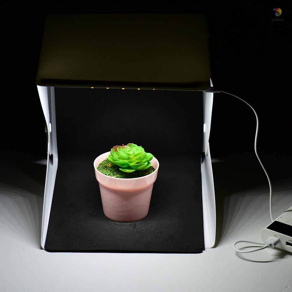 Hộp Đèn LED yula 6000K Mini Có Thể Gập Lại Kèm Nền Trắng Đen Hỗ Trợ Chụp Ảnh Cho Studio