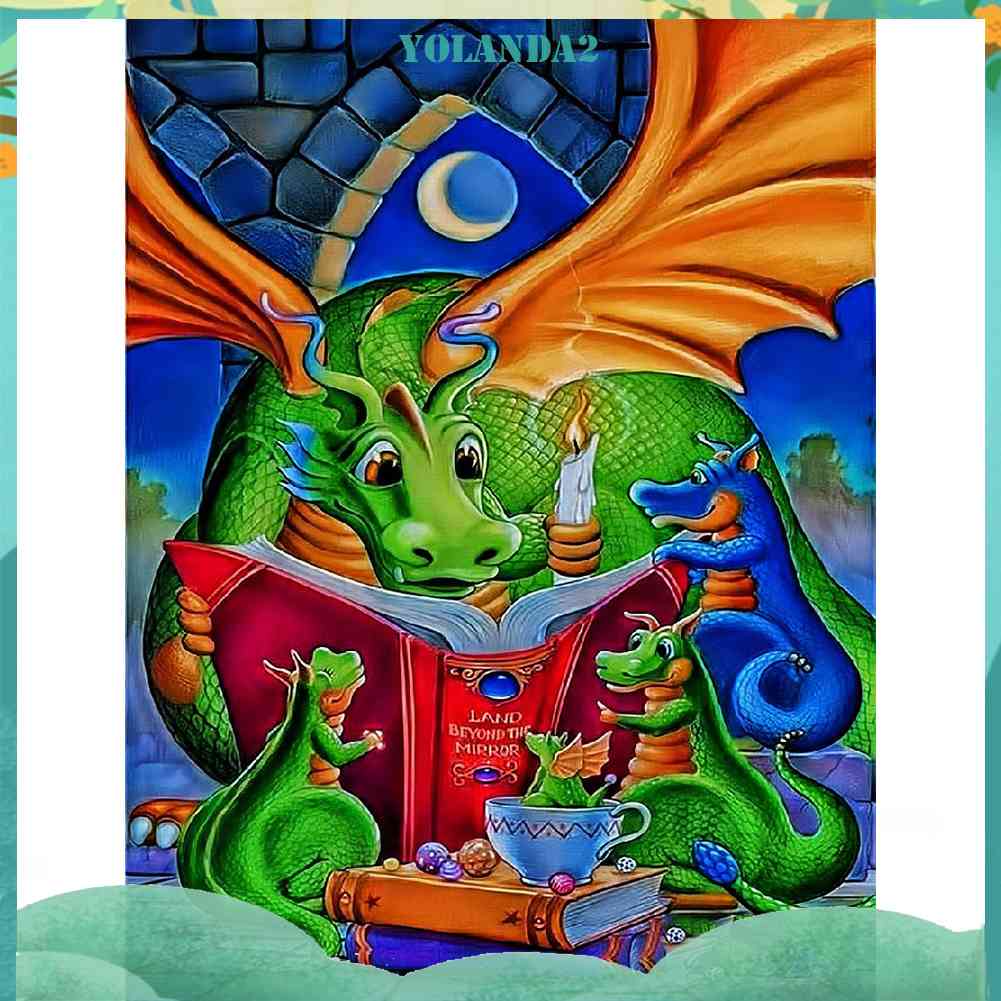 Tranh Đính Đá Kim Cương Toàn Bộ 5D DIY Hình Vẽ Khủng Long