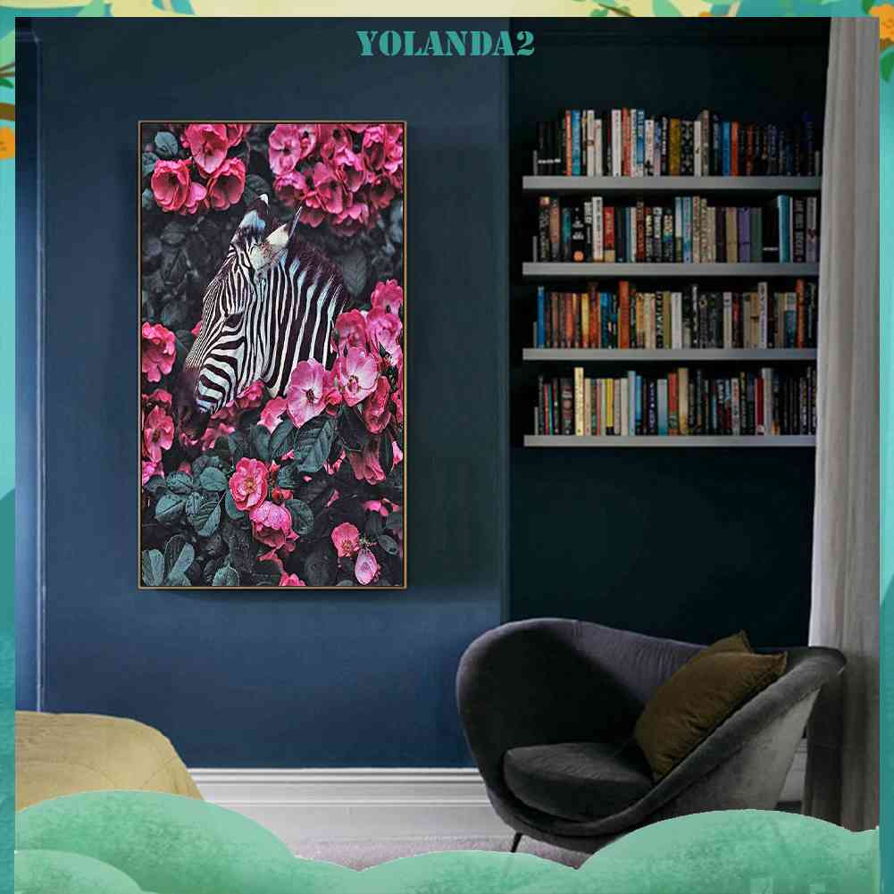 Tranh Đính Đá Kim Cương Toàn Bộ 5D DIY Hình Vẽ Ngựa Vằn