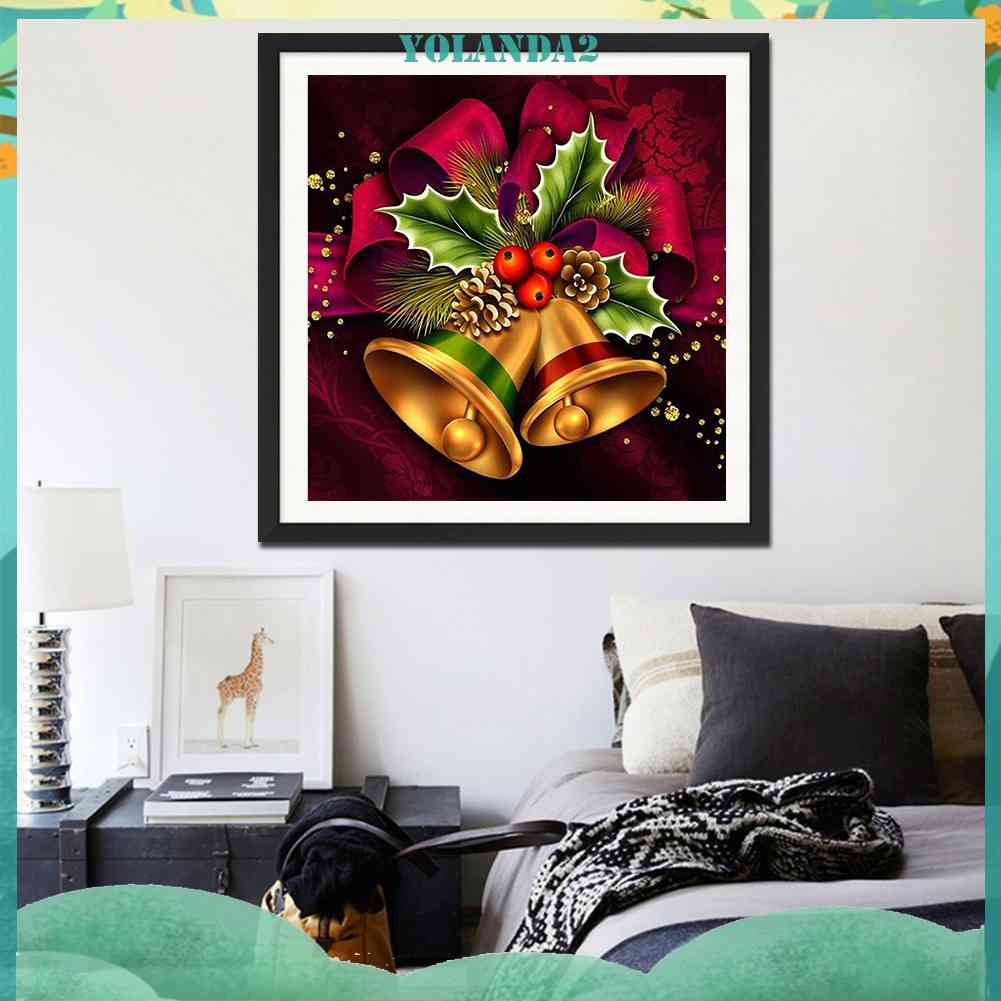 Bộ Tranh Đính Đá 5D Toàn Diện Họa Tiết Chuông Giáng Sinh Độc Đáo Trang Trí Nhà