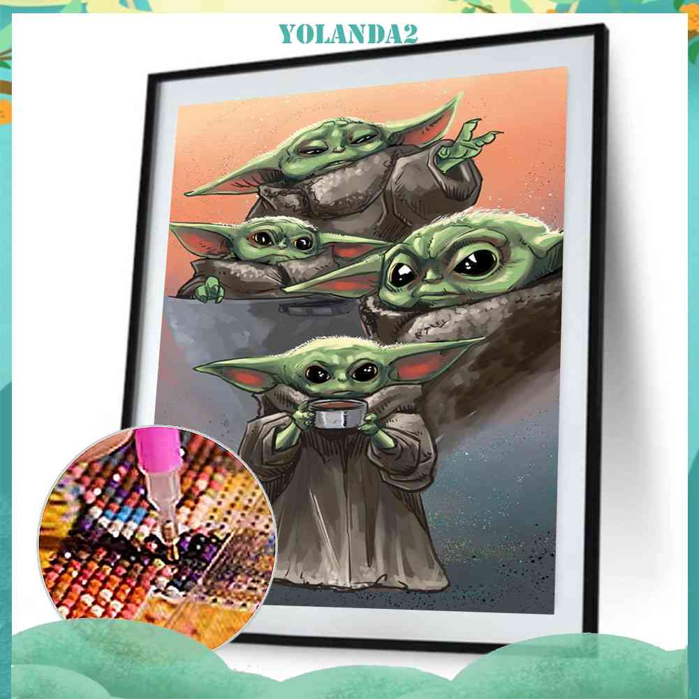 Bộ Tranh Đính Đá 5D Tự Làm Hình Yoda Hoạt Hình
