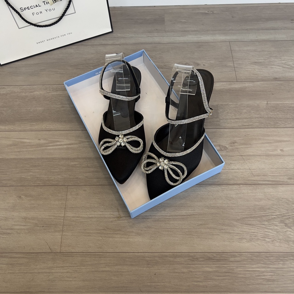 Giày scandal bigsize mũi nhọn hở gót cao 2 cm size 40-44