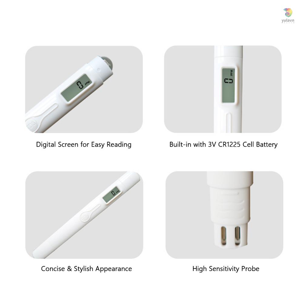 Bút Kiểm Tra Chất Lượng Nước Kỹ Thuật Số TDS 0-9990PPM Mini Tiện Dụng Cho Hồ Bơi / Bể Nước