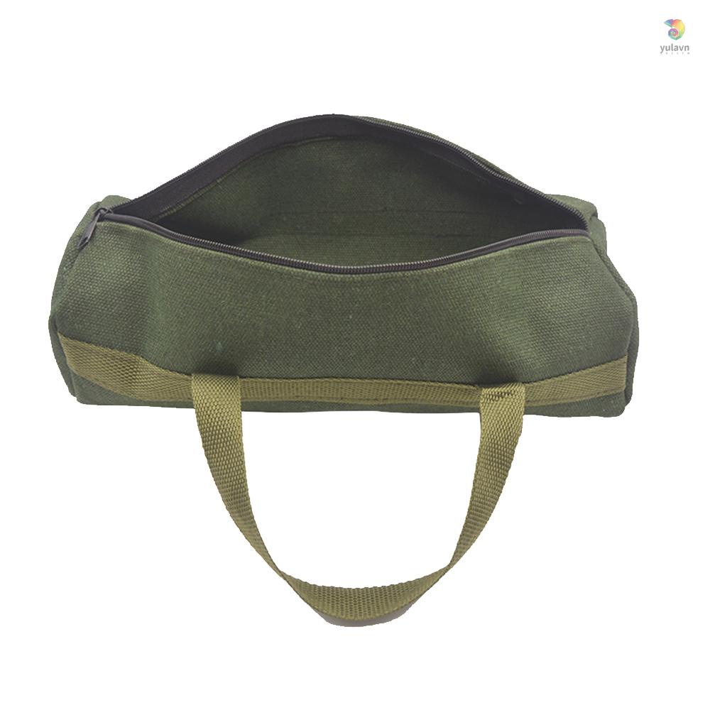 Túi Canvas Đựng Dụng Cụ Đa Năng Có Khóa Kéo Miệng Rộng Tiện Dụng