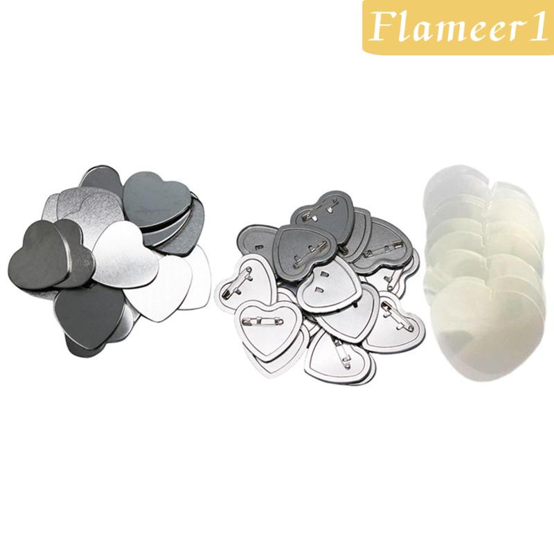 Set 1 / 100 Cung Cấp Nút Trắng Hình Trái Tim Làm Huy Hiệu