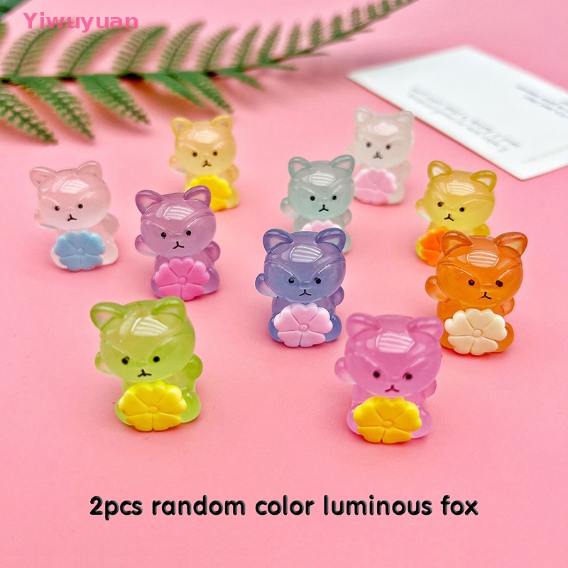 Bộ 2 Đồ trang trí Cáo Dạ Quang Bằng Nhựa Resin Đáng Yêu Trang Trí Tiểu Cảnh Mới