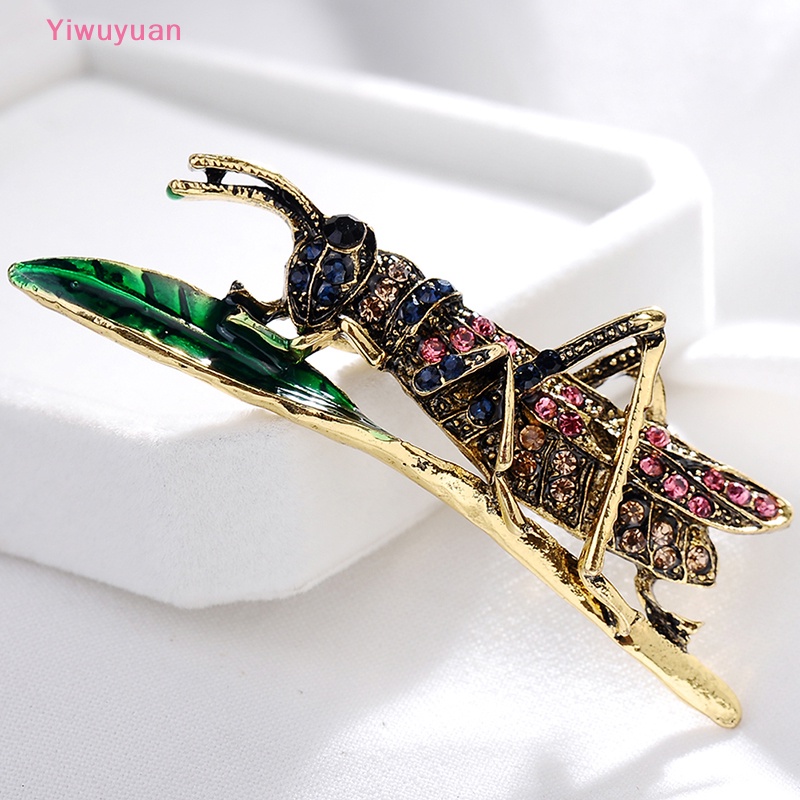 < Yiwuyuan > Trâm Cài Áo Sweater Hình Côn Trùng Tráng Men Đính Đá Vintage Mới
